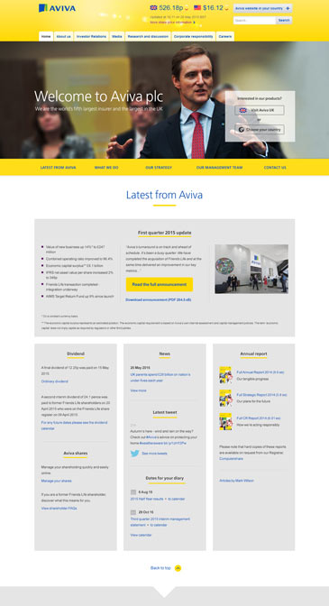 Aviva.com homepage redesign